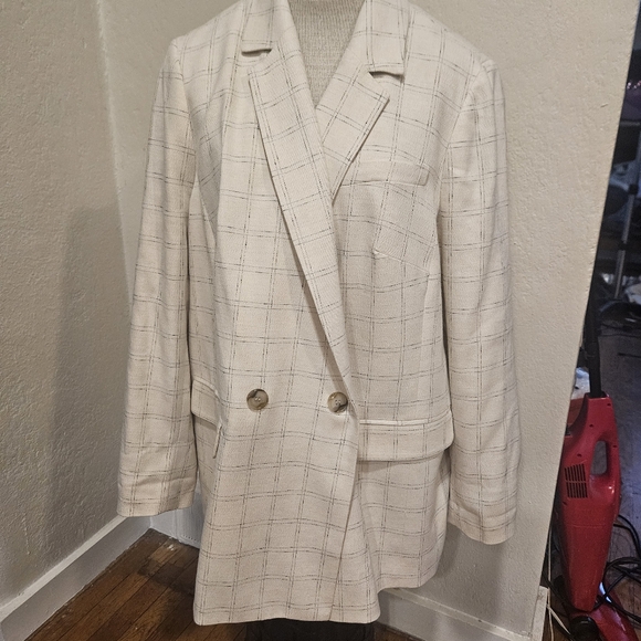 Madewell The Plus Caldwell Double Breasted Blazer in Ghent Plaid Size 1X - Picture 3 of 9